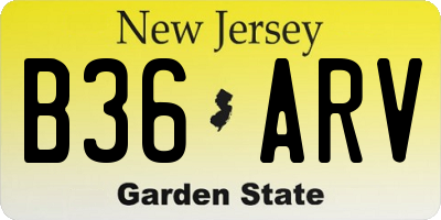 NJ license plate B36ARV