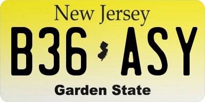 NJ license plate B36ASY