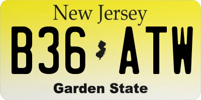NJ license plate B36ATW