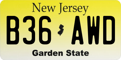 NJ license plate B36AWD