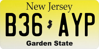 NJ license plate B36AYP