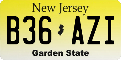 NJ license plate B36AZI