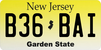 NJ license plate B36BAI