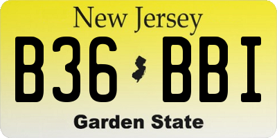 NJ license plate B36BBI