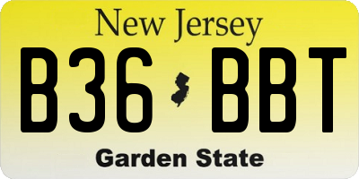 NJ license plate B36BBT