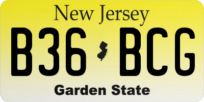 NJ license plate B36BCG