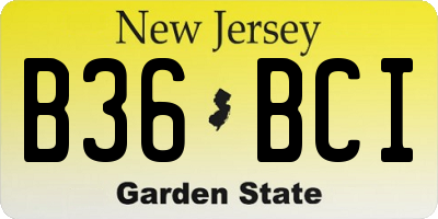 NJ license plate B36BCI
