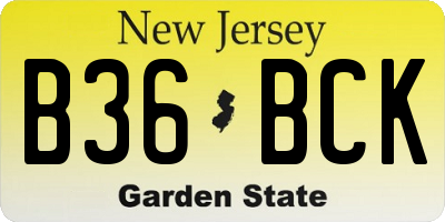 NJ license plate B36BCK