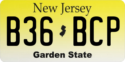 NJ license plate B36BCP