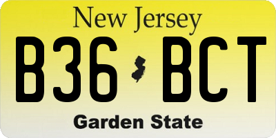 NJ license plate B36BCT