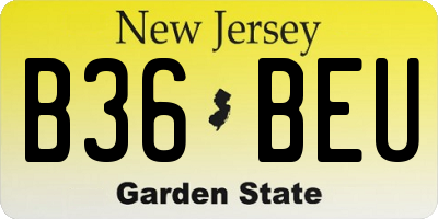 NJ license plate B36BEU