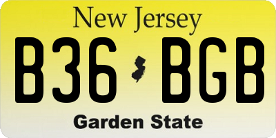 NJ license plate B36BGB