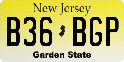 NJ license plate B36BGP