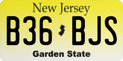 NJ license plate B36BJS
