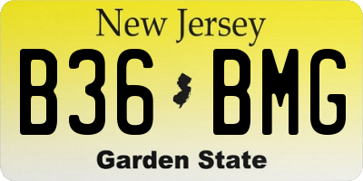 NJ license plate B36BMG