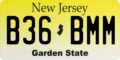 NJ license plate B36BMM