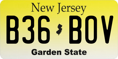 NJ license plate B36BOV