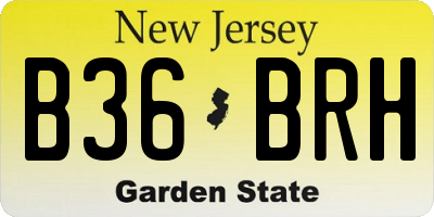 NJ license plate B36BRH