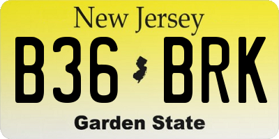 NJ license plate B36BRK