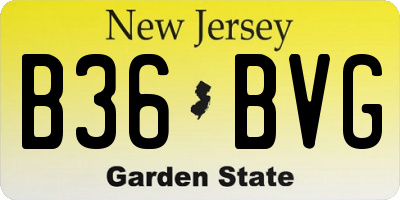 NJ license plate B36BVG
