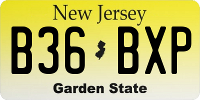 NJ license plate B36BXP