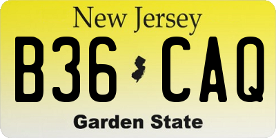 NJ license plate B36CAQ