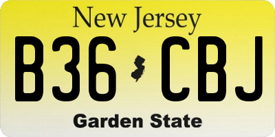 NJ license plate B36CBJ