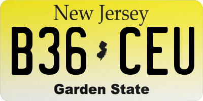 NJ license plate B36CEU