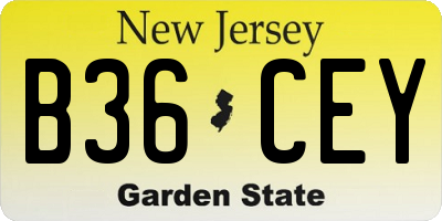 NJ license plate B36CEY