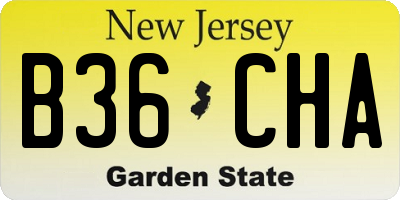 NJ license plate B36CHA