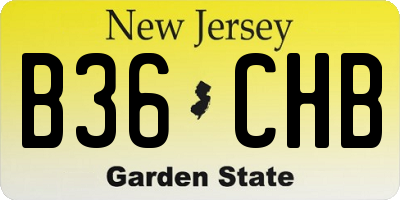 NJ license plate B36CHB