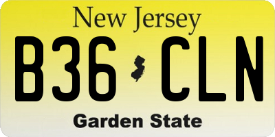 NJ license plate B36CLN