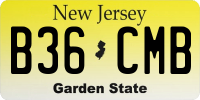 NJ license plate B36CMB