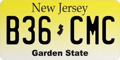 NJ license plate B36CMC