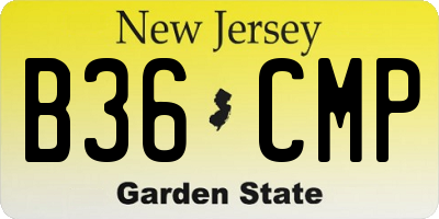 NJ license plate B36CMP