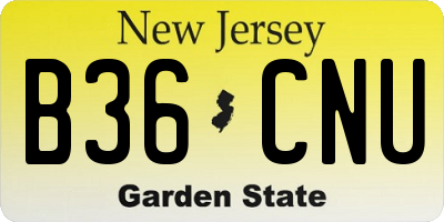 NJ license plate B36CNU
