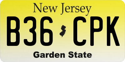 NJ license plate B36CPK