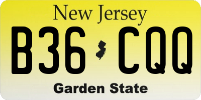 NJ license plate B36CQQ