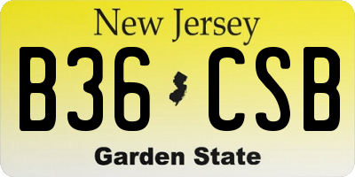 NJ license plate B36CSB