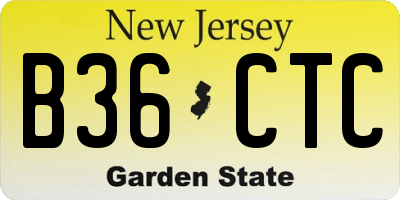 NJ license plate B36CTC