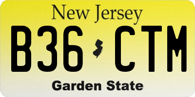 NJ license plate B36CTM