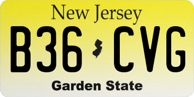 NJ license plate B36CVG