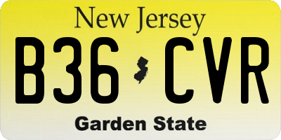 NJ license plate B36CVR