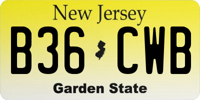 NJ license plate B36CWB
