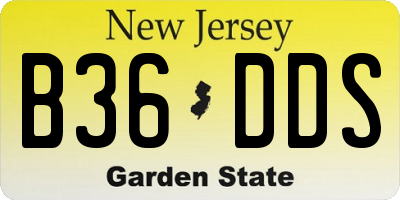 NJ license plate B36DDS