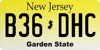 NJ license plate B36DHC