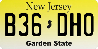 NJ license plate B36DHO