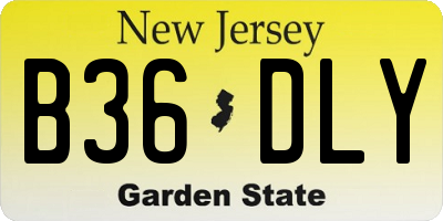NJ license plate B36DLY