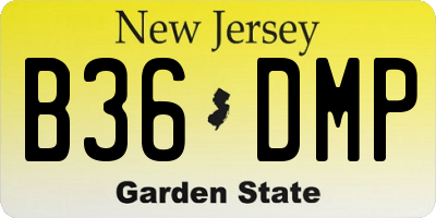 NJ license plate B36DMP