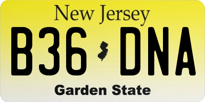 NJ license plate B36DNA